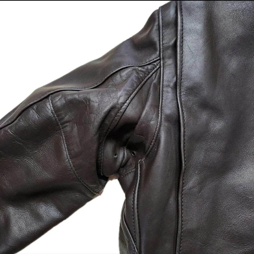 VTG Late ’70s Schott I.S. 674.M.S Heavyweight Leather Flight Jacket  Size 44 - Picture 10 of 16